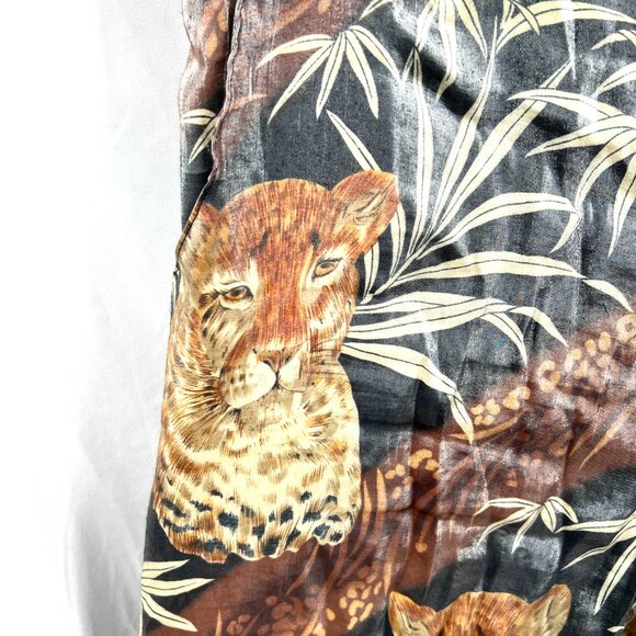 Vintage 80s 90s Bar code baggy long length wild animal shorts tigers leopard XL - Picture 3 of 10